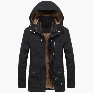 Veste d’hiver à capuche pour homme style urbain casual – manteau long chaud et tendance