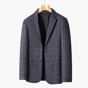 Veste Blazer Décontractée Homme Carreaux Style Élégant Pour Affaires et Quotidien