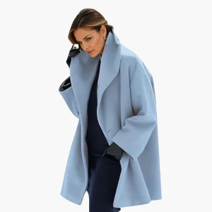 Manteau Femme Élégant à Col Châle Style Oversize pour Bureau et Quotidien
