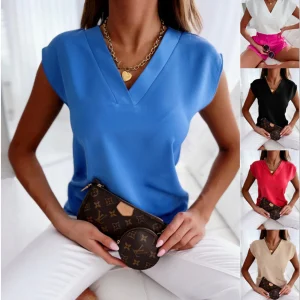 Blouse élégante à manches courtes pour femme – Style chic et polyvalent, idéale au quotidien