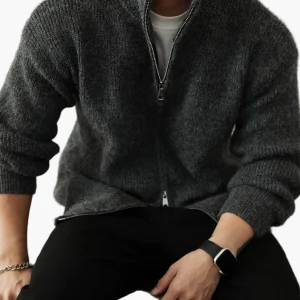 Gilet zippé col montant style décontracté pour homme – idéal toute saison