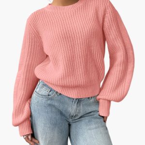 Pull femme style décontracté col rond pour tous les jours