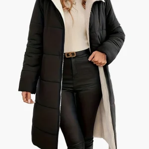 Manteau long d'hiver élégant pour femme – coupe moderne, style urbain, usage quotidien