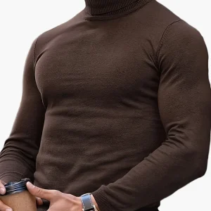 Pull col roulé homme style moderne élégant casual pour automne et hiver