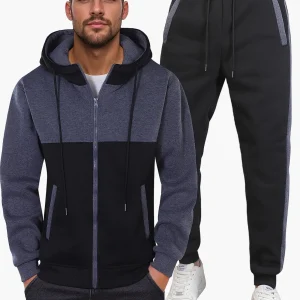 Ensemble Survêtement Homme Décontracté à Capuche pour Loisirs et Sport
