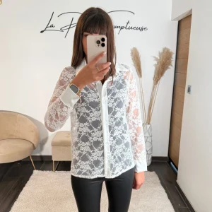 CHEMISE BLANCHE DENTELLE WENDY