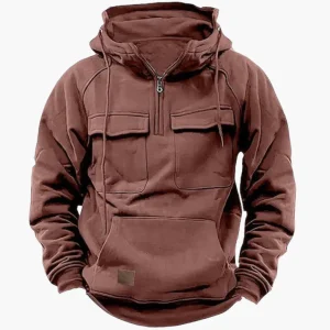 Hoodie d’Hiver Zippé Style Militaire pour Homme – Confort et Chaleur Quotidienne