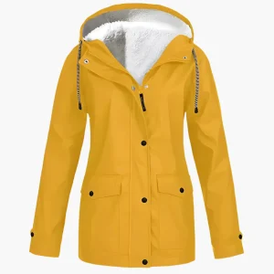 Veste imperméable femme style urbain doublée polaire pour hiver et pluie