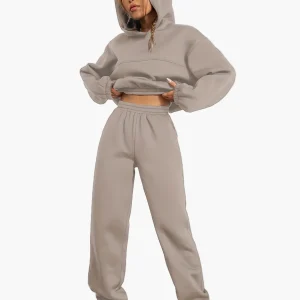 Ensemble de survêtement décontracté pour femme - sweat à capuche et pantalon jogging - Style urbain confortable