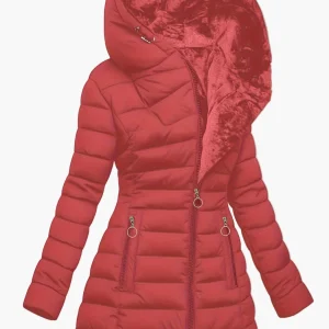 Manteau d'hiver élégant pour femme à capuche large – Style matelassé urbain
