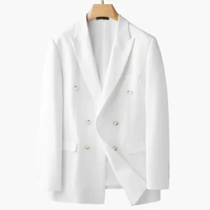 Veste de costume croisée élégante pour homme – Style formel moderne soirée ou cérémonie