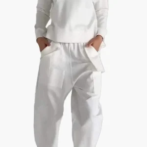 Ensemble détente deux pièces style décontracté pour femme – confort chic pour la maison et les sorties