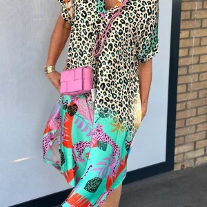 Adrie™ - Robe Décontractée à Imprimé Léopard