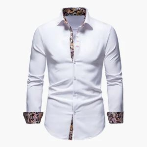 Chemise élégante à manches longues pour homme – Style moderne et raffiné pour occasions formelles et décontractées