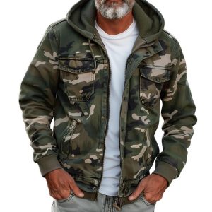 Veste à Capuche Camouflage Style Cargo pour Homme – Idéale pour l’Extérieur et la Ville