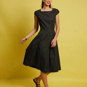 La robe dos-nu coton noir à pois blanc Nonchalance