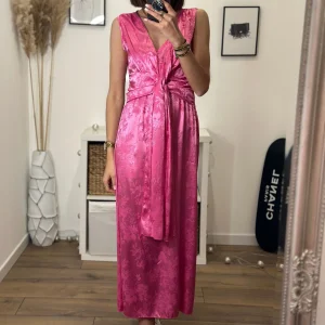 ROBE SATINÉE FUSHIA LOUISA