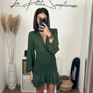 ROBE SMOKE KAKI MORGANE