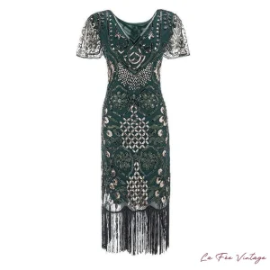 Robe Verte et Dorée des années 20