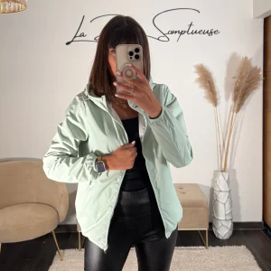 VESTE IMPERMEABLE VERT D'EAU