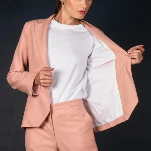 Veste Tailleur Femme Laine Rose Ballerine - Conception